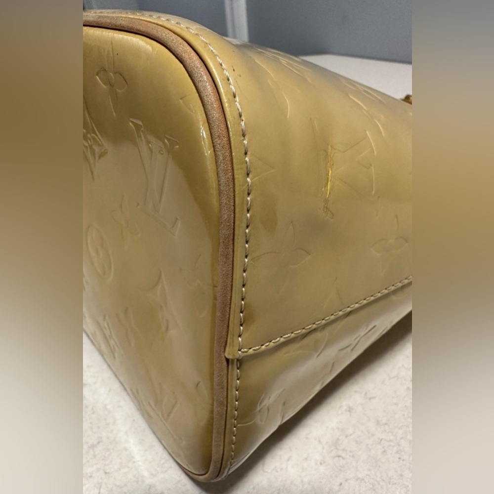Louis Vuitton Yellow Monogram Vernis Tote with Tan Handles - Picture 4 of 13